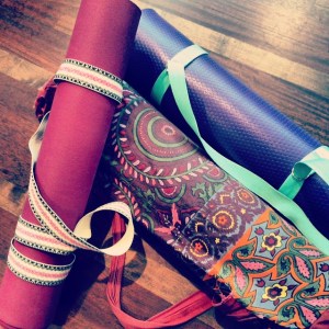 Our yoga mats waiting to board, they became great friends.
